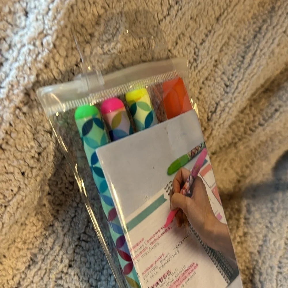 Erin Condren Multicoloror Bright Highlighter Pack of 4 -Pink-Orange-Yellow-Green